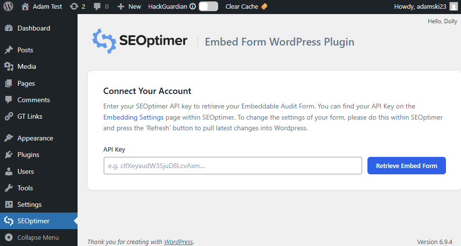 SEOptimer Plugin